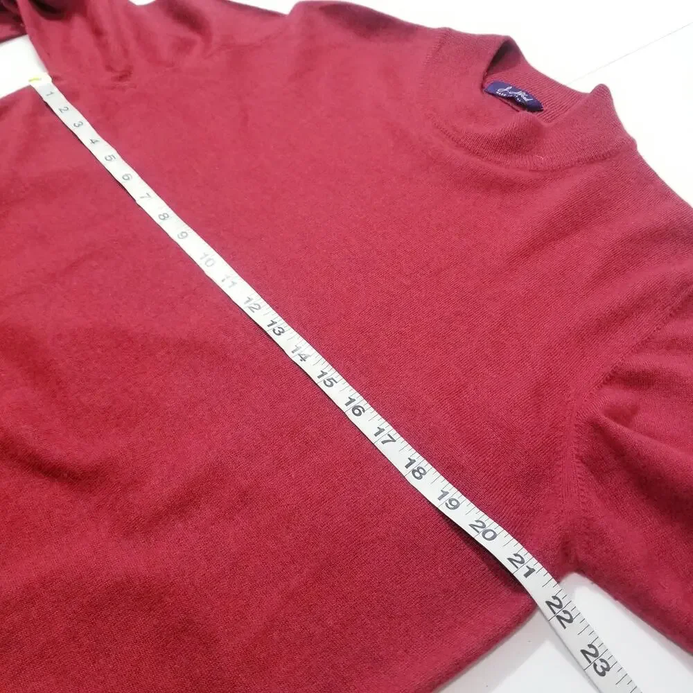 J. Ashford Extra Fine Merino Wool Pullover Red Sweater Made in Italy